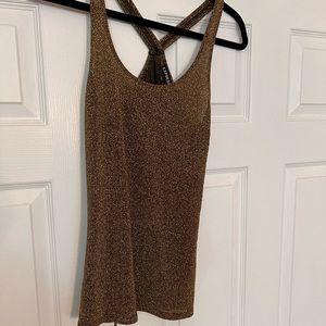 Express gold cross back tank